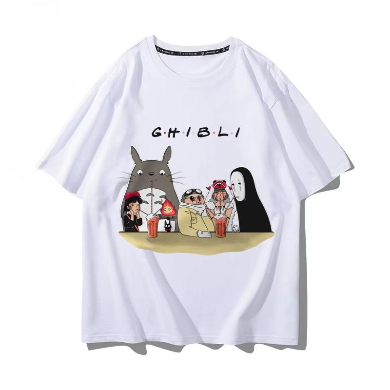 Spirited Away Totoro Animation Co-branded Around Short-sleeved Women's Summer New Casual Fashion Top T-shirt Women Clothes