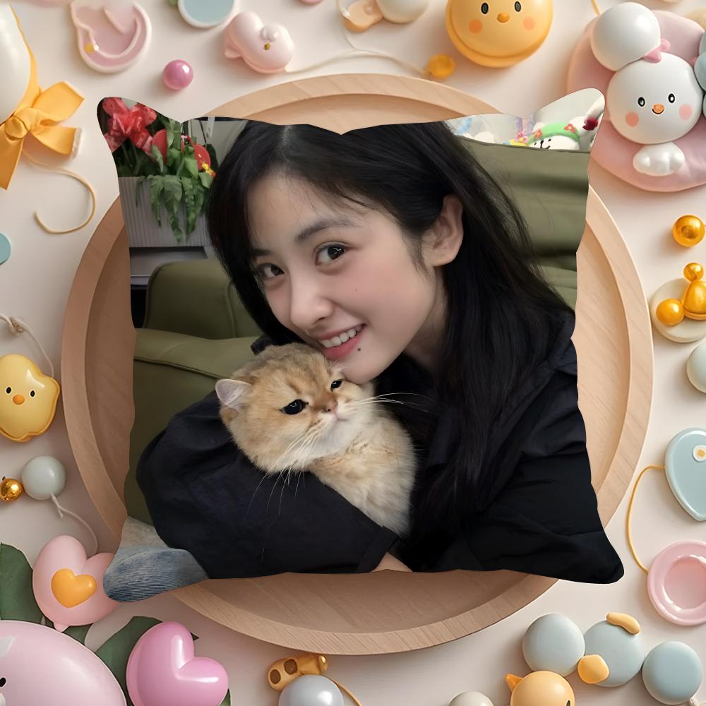 

Chinese actress Shen Yue Cushion Cover Home & Car Multi-Scene Pillow Cover - Reversible, Soft & Durable for Daily Use 30cmx30cm