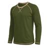Men's Long Sleeve Crew Neck Casual T Shirt Color Block Stitching Detail Pullover Top Lightweight Comfortable Fit