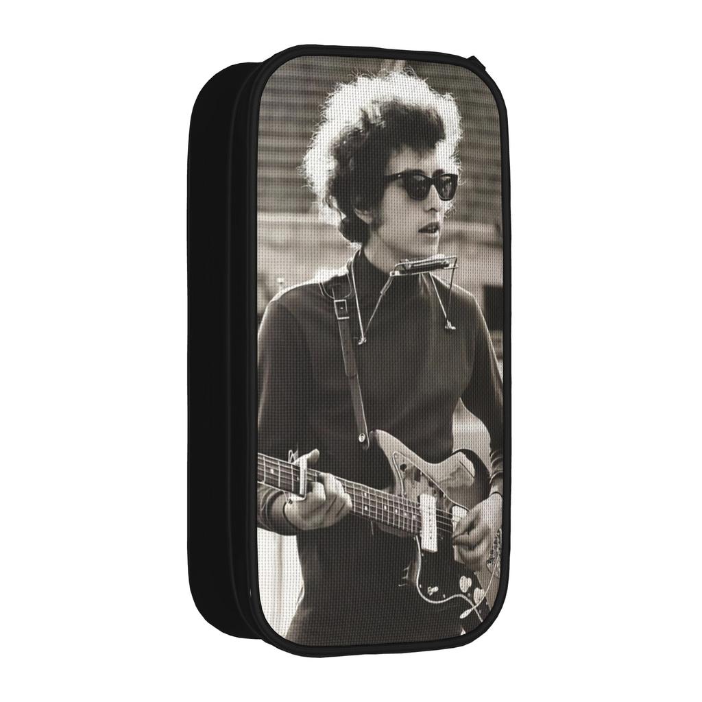Bob Dylan Singer Pen Box Double Layer Large Capacity For School Pencil Bag Gift