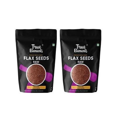 True Elements Raw Flax Seeds (Alsi), 250g × 2 Pack