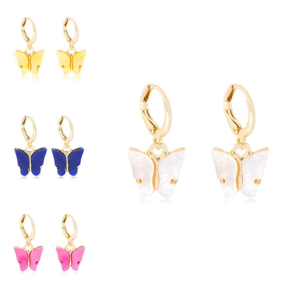 Creative Alloy Butterfly Earrings Casual Chic Multicolor Womens Animal Design