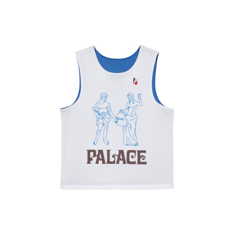 Сетчатый тренировочный жилет Palace Мужские Топы Белый Синий PLA-SS22-239 XL