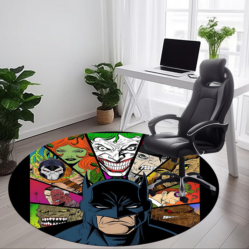 1pc Batman Office Round Area Rug, Under Office Chairs Bedroom Living Room Home Decor, Room Deco, Available in Various Sizes064
