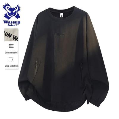 Wassup Sohot Men's Gradient Striped Long-Sleeve Sweatshirt
