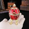 Enamel Egg Jewelry Box Vintage Crafts Flip Earrings Ring Jewelry Box Home Living Room Bedroom Ornament