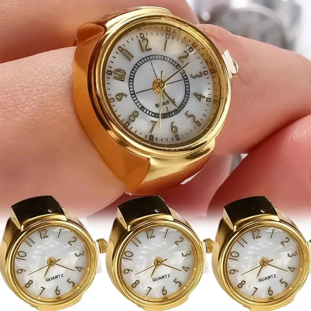 Punk Quartz Finger Watch Ring for Women Men Gothic Watches Rings Digital Watch Elastic Stretchy Rings Jewelry Clock Gift