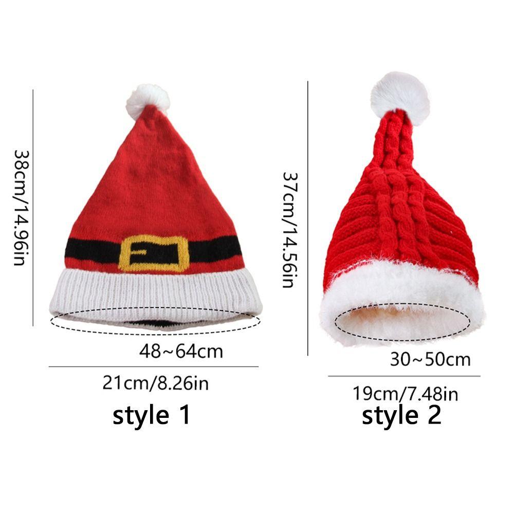 Knitted Pet Christmas Hat Red Pet Costume Pet Show Pet Headwear  Cosplay Party