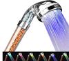 High-Pressure Spa Shower Head Negative Ionic Filter Spray Shower Sprinkler 7 Color Changing LED Handheld Showerhead
