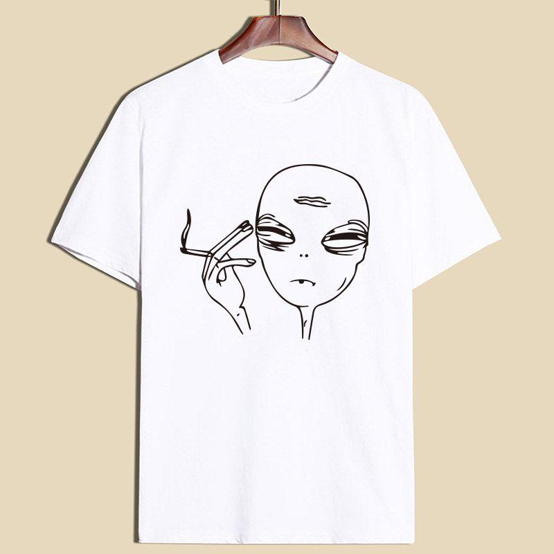 

Футболка Инопланетянин Курит Смешные Графические Футболки Но Это Искусство Модные Топы Женские S белый