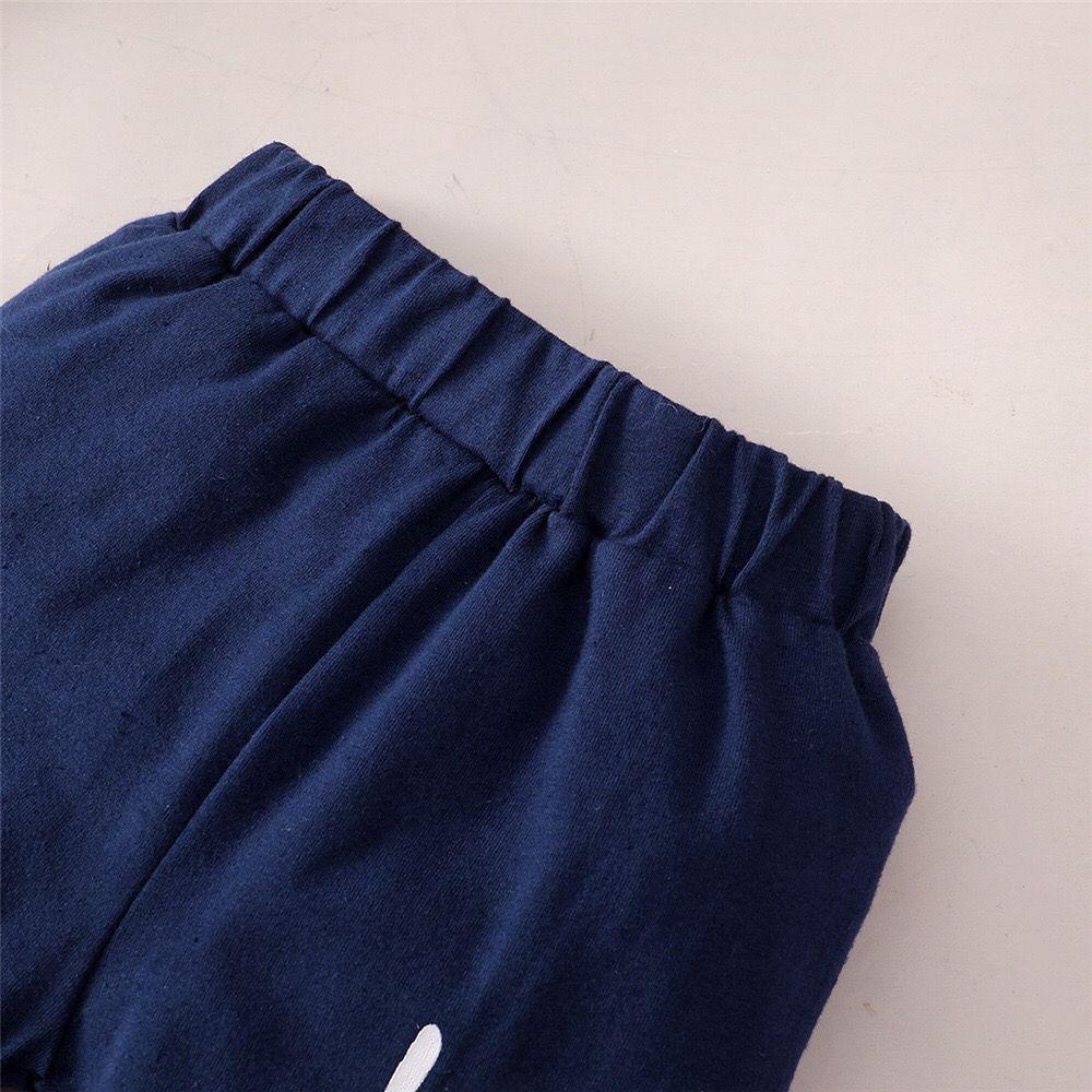 Spring & Autumn Long-Sleeve Hooded Baby Suit: Solid Color, Letter Print, Two-Piece for Boys & Girls