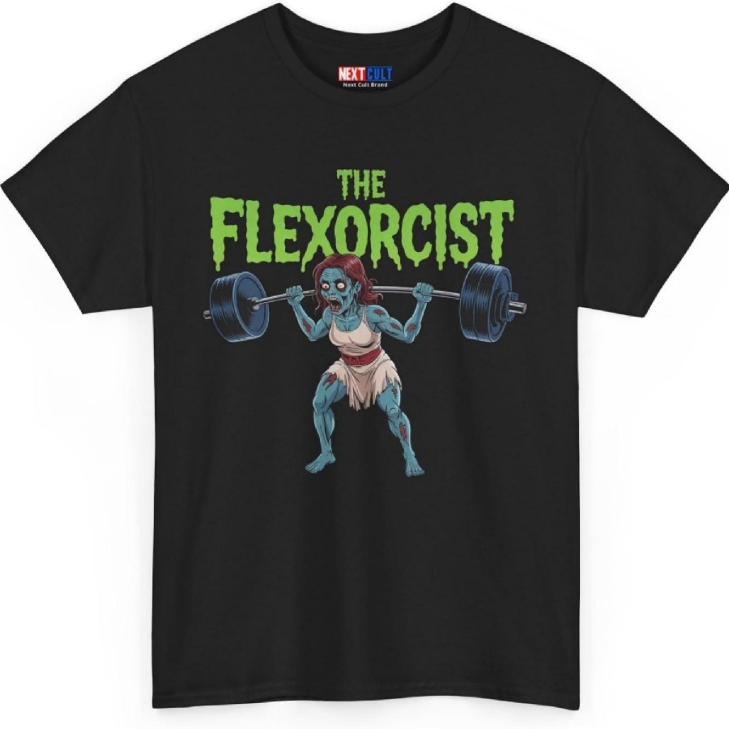 

Flexorcist Funny Gym T-Shirt – Zombie Halloween Workout Tee for Lifters, Gymbro Gains Meme Pump Cover Top XXXXXL чорний