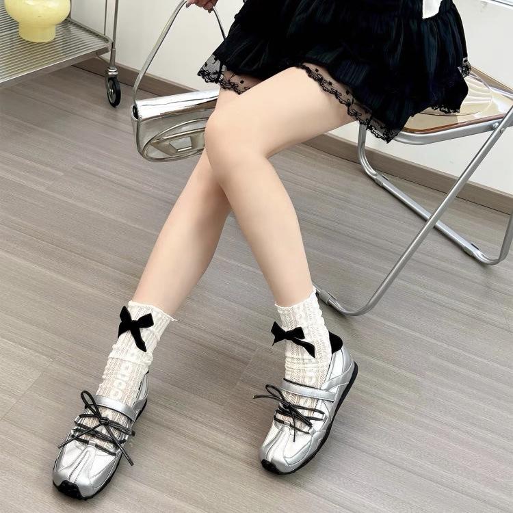 Inner Height Increase 5cm Mary Jane Women's Shoes 2025 Summer New Casual Sports Shoes Round Head Shallow Mouth Ballet Shoes Tide