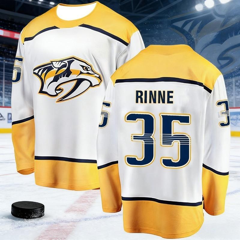 2026 Men's Ice Hockey Jersey with 3D Printed Animal Logo, Breathable and Quick-drying White Long-sleeved Sportswear Kids