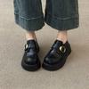 Platform British Style Small Leather Shoes Women's 2025 Spring and Autumn New One-pedal Black Jk Single Shoes Lazy Doudou Loafers