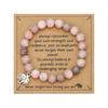 Natural stone beaded bracelet pink woven bracelet butterfly turtle animal pendant with card inspirational jewelry