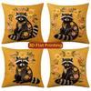 Floral Raccoon Embroidery Style Throw Pillow Covers Pattern Cushion Cover Suitable For Sofa Bedroom Car Pillow Cover