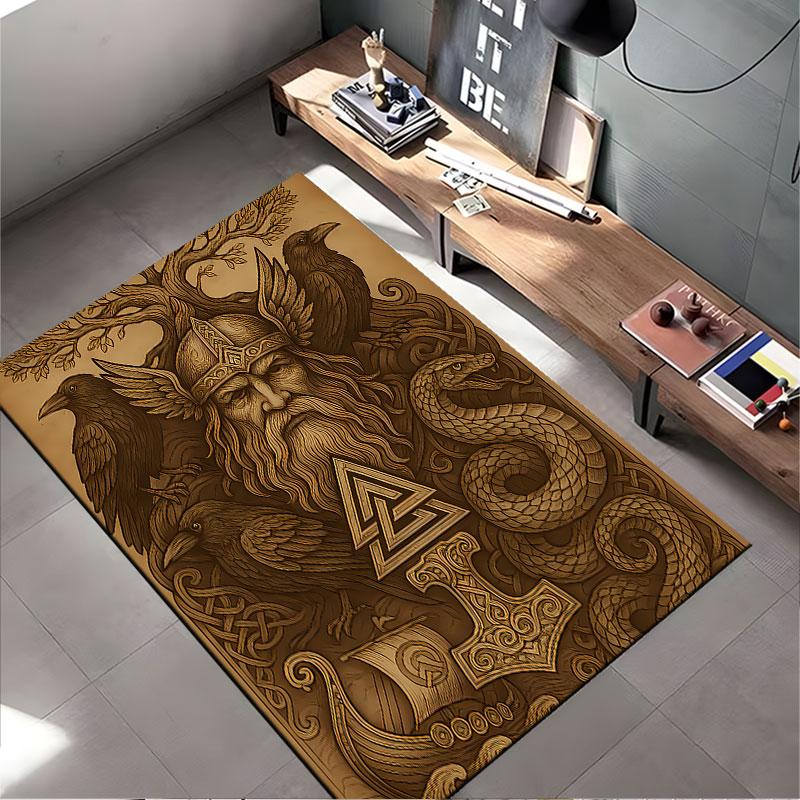Norse Mythology Viking Art Suitable As a Non-slip Mat for the Living Room or Bedroom Sofa