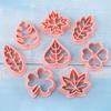 8 Pieces Cute Leaves Cookie Cutters For Baking Cookie Mould Press Leaves Cookie Mould Set Kitchen Tools Plastic Cookie Stamps