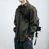 Japanisches Arbeitshemd Herren Langarm Lockeres Taschenhemd Freizeitjacke