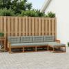 Outdoor Sofa Set with Cushions 5 pcs Natural and Light Grey