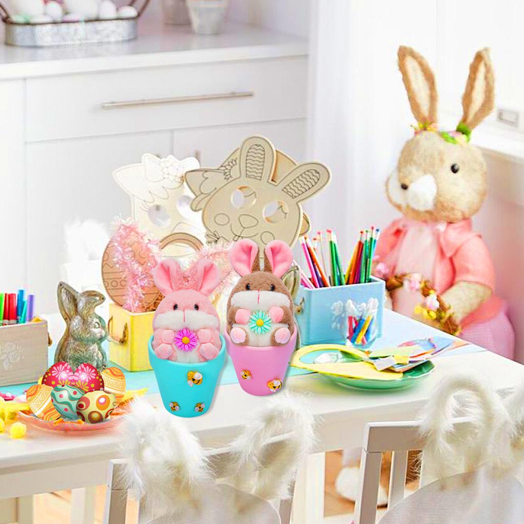 Påskhare Docka Prydnader Dekorativa Blomkrukor Hem Festlig Atmosfär Dekoration Dekorationer