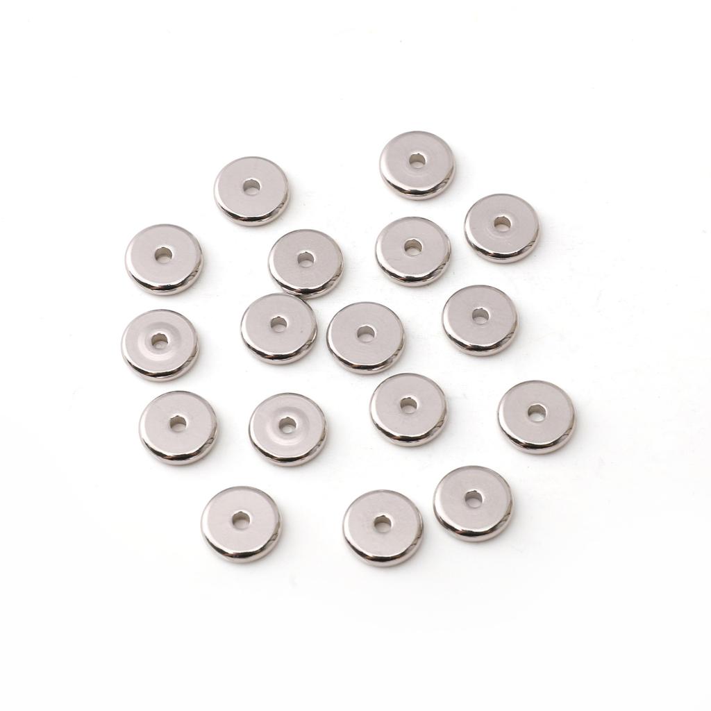 5-100 Piezas Acero Inoxidable Espaciadores Circulares Planos Para Pulsera DIY Collar Accesorios para Hacer Joyería