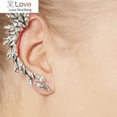 Shiny Stud Ear Crawler Full Rhinestone Ear Cuff Wrap Clip Earring Women Jewelry