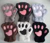 Trendy Unisex fluffy cat xmas bear Fingerless Mittens Gloves Paw gift Pair of gloves chic women