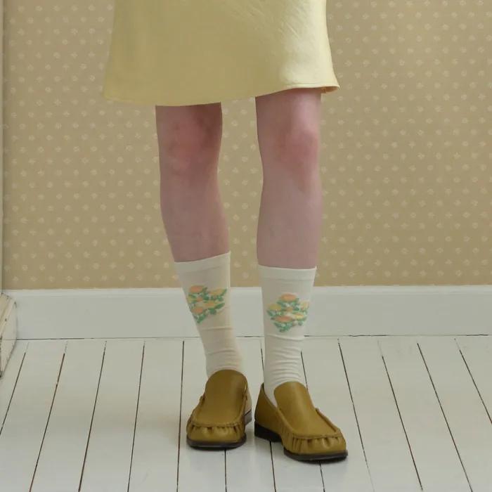 ROSE PATTERN SOCKS_IVORY