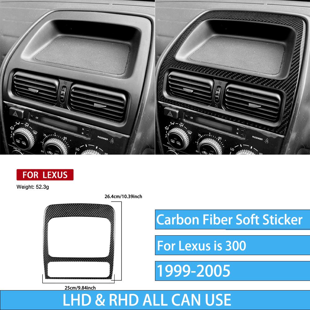 Real Carbon Fiber Car Accessories Gear Shift Set Trim Cover Soft Sticker For Lexus is 300 1999 2000 2001 2002 2003 2004 2005