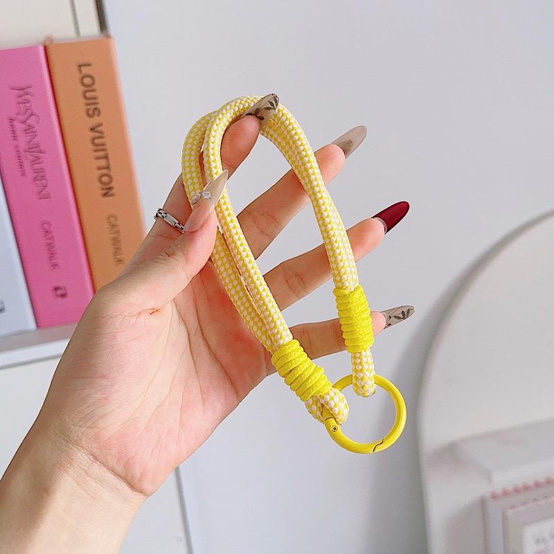 Ins Korean Style Color Woven Mobile Phone Lanyard, Wrist Keychain Short Hanging Chain Sturdy And Easy To Carry