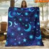 A 2D Flat Printed Spring And Summer New Arrival Fleece Blanket Featuring a Skin-Friendly Night Sky Star Theme, with High-Definition Digital Printing. 