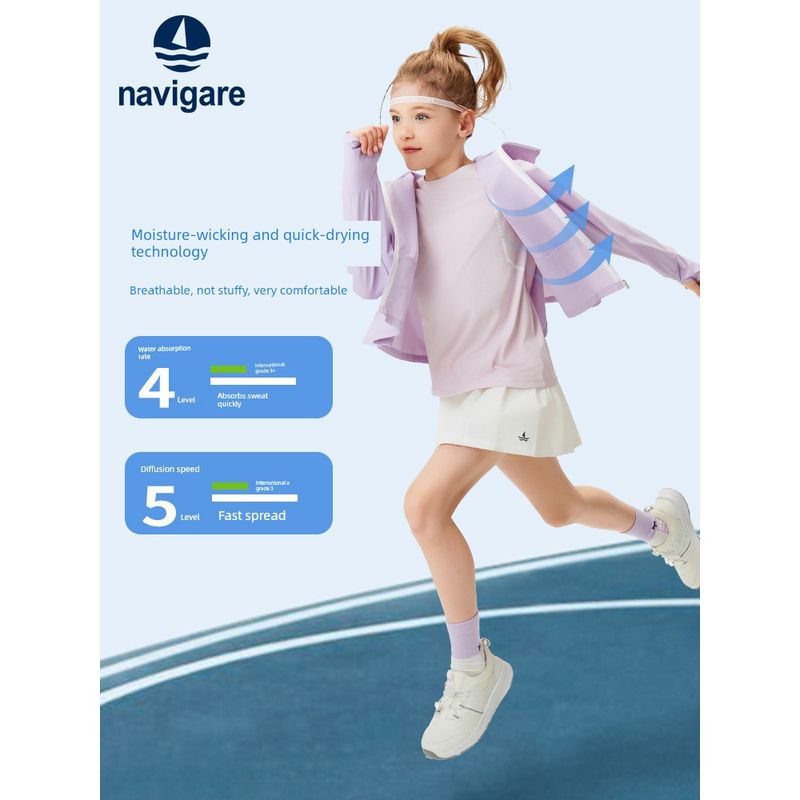 Navigare Italian Small Sailboat Children's Clothing Sun Protection Clothing 2026 Summer New Breathable Sun Protection Clothing