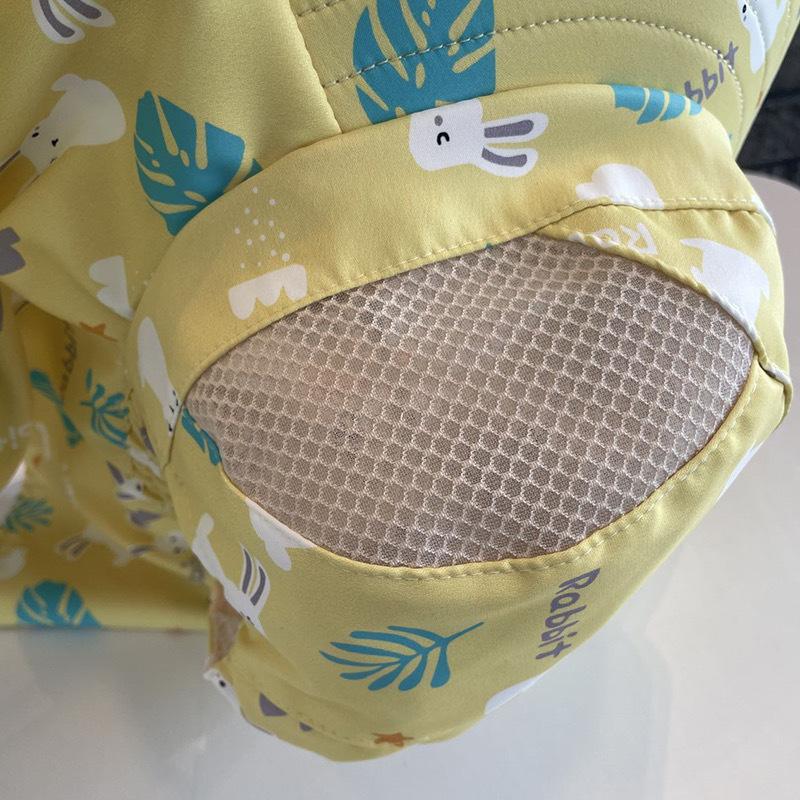 Summer Kids Anti-UV Fisherman Caps Large-Brim Cartoon Animal Print Girls Sun Visor Cap Outdoor UV Protection Children Mesh Beach Caps