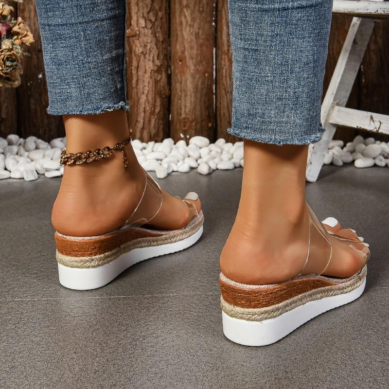 Scarpe da Donna alla Moda 2025 Sandali da Esterno Open Toe Pantofole da Donna Zeppe Piattaforma Pantofole Casual da Donna Sandali con Fiocco Taglie Forti
