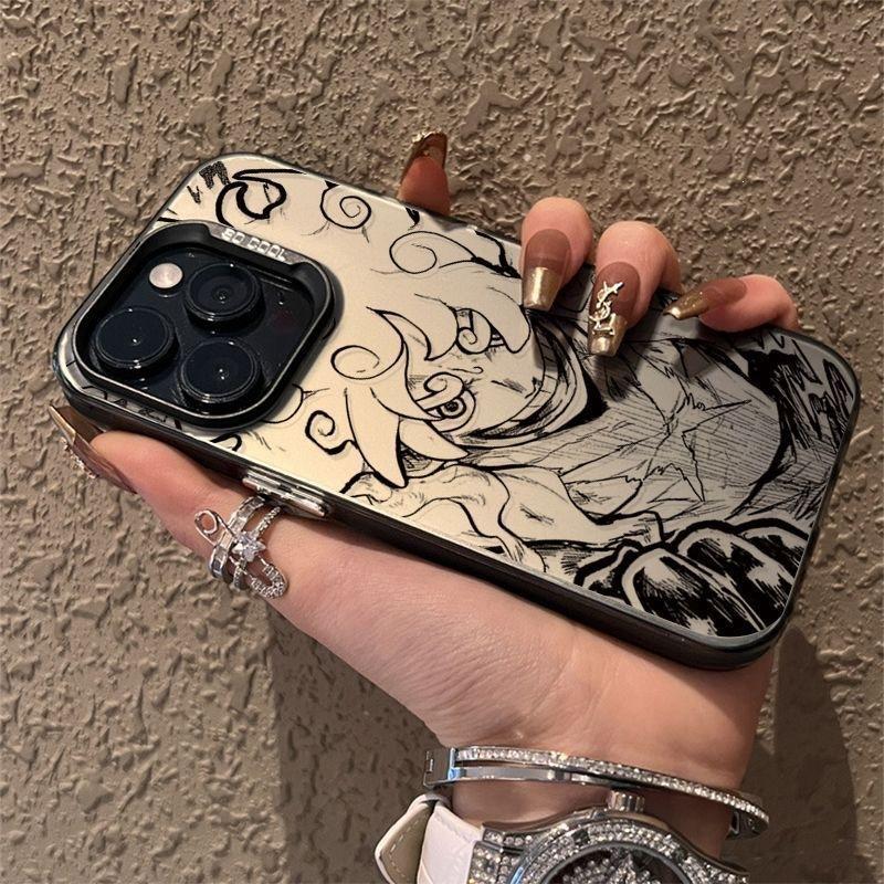 Sketch ONE PIECE metal button IMD for Apple 14promax mobile phone case iphone13/12/8 creative