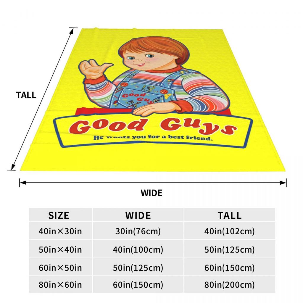 Good Guys Dětská hra Chucky Deku Fleece Potisk Multifunkční Super Měkké Přehozy pro Domov Auto Prošívaná deka
