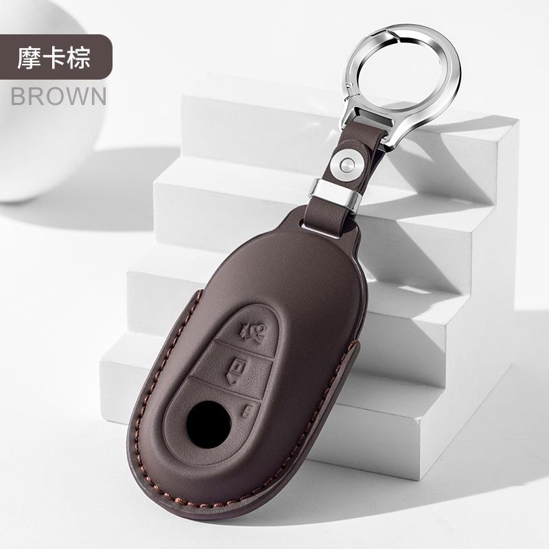 Leather Car Key Case Remote Cover Shell Holder Keyring Protector For  New C260L E300L S400L EQE GLC CLE C E S Class