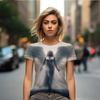 Elegant Angel 3D Digital Printed Women's Fashion Round Neck Short Sleeved T-shirt
