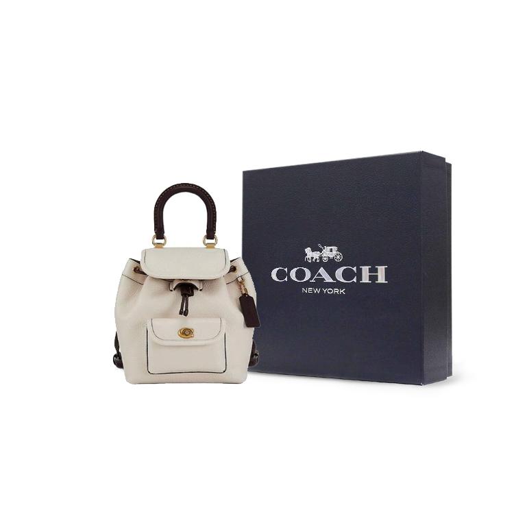 New COACH Riya Cow Leather Backpack Medium Size Women's White CH588-B4CAH
