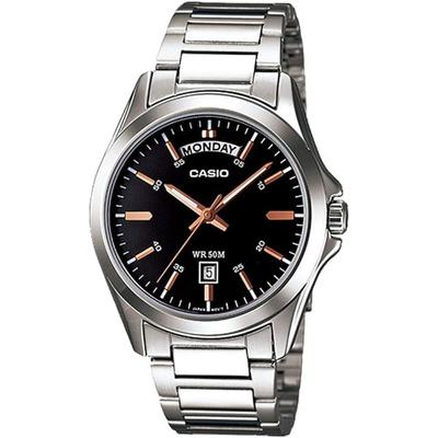MTP1370D-1A2 Men's Black Dial Metal Fashion Analog Watch