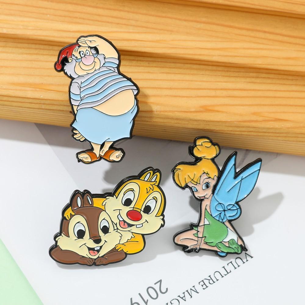 Cartoon Character Pixie Metal Badge Peter Pan Alloy Brooch Little Squirrel Alloy Pin
