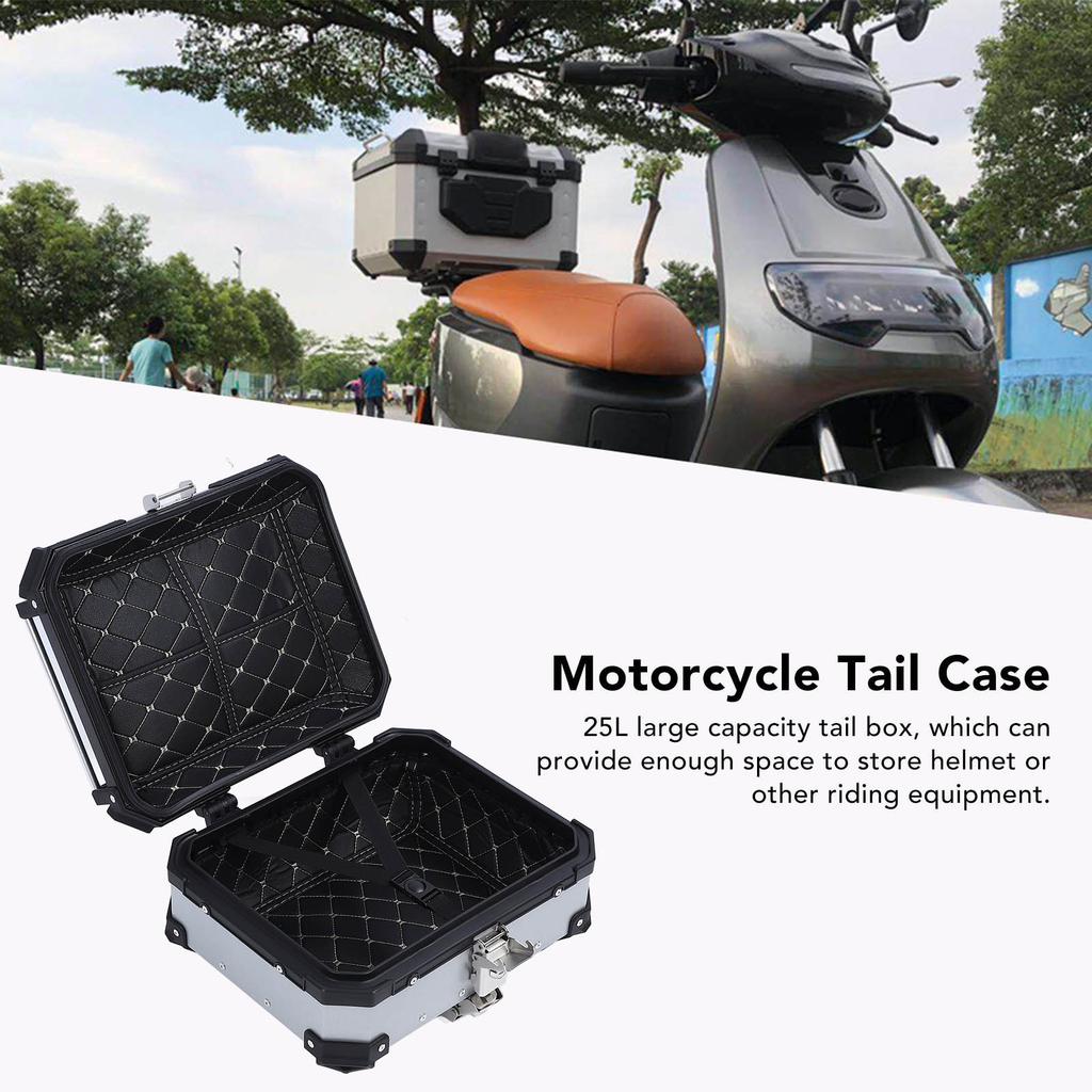 Motorcycle Luggage Box with Removable Base and Liner 28L Large Capacity Shockproof