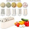 Rotary Cheese Grater with Handle Vegetable Shredder with 5 Interchangeable
