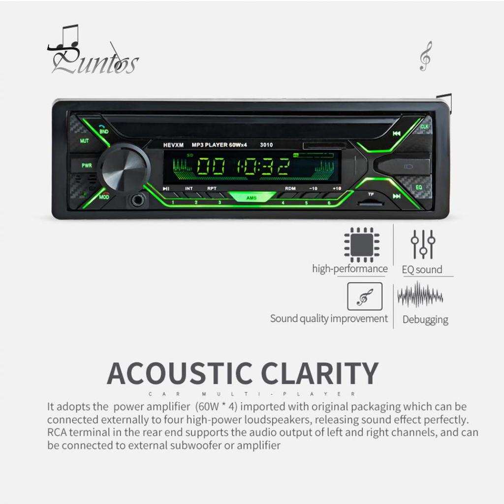 Buy HEVXM 3010 Wireless Car Radio Stereo Media Player 4 Loud Speaker