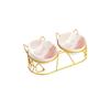 Feeder Drinker Oblique Mouth For Dog Cat Elevated Dishes Water Feeder Container Pet Feeder Bowl Pet Supplies Cat Double Bowl