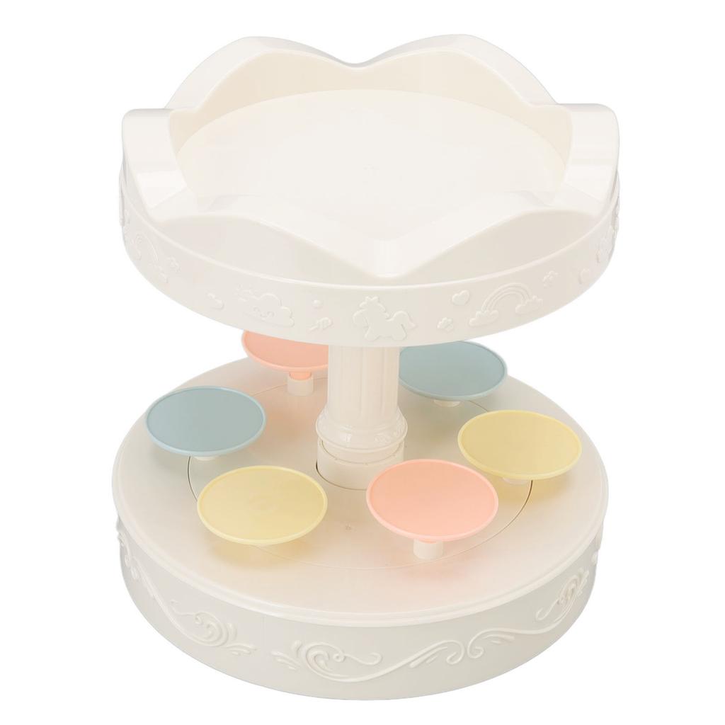 Rotierende Dessertmaschine Automatischer drehbarer Doppelschicht-Dessert-Displayständer Cupcake-Display