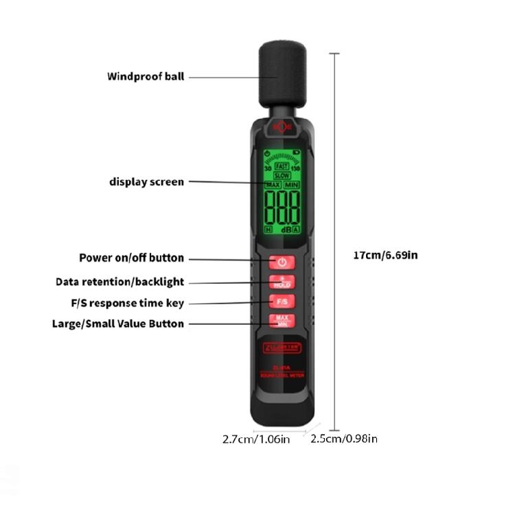 Convenient Handheld Noise Meter Easy To Read Digital Display Noise Meter Monitors for Actual Time Sound Level