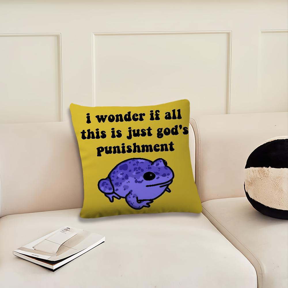 

Funny Colorful Frog cushion cover Pillow Cover Decoration Room Home Sofa living Office Car Nordic Simplicity 12x12Inch